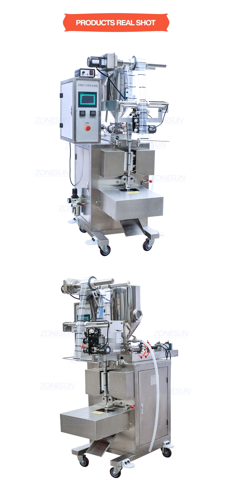 Zonesun Automatic Paste Honey Stick Oil Jam Ketchup Water Quantitative Liquid Packaging Machine Filling Sealing Machine