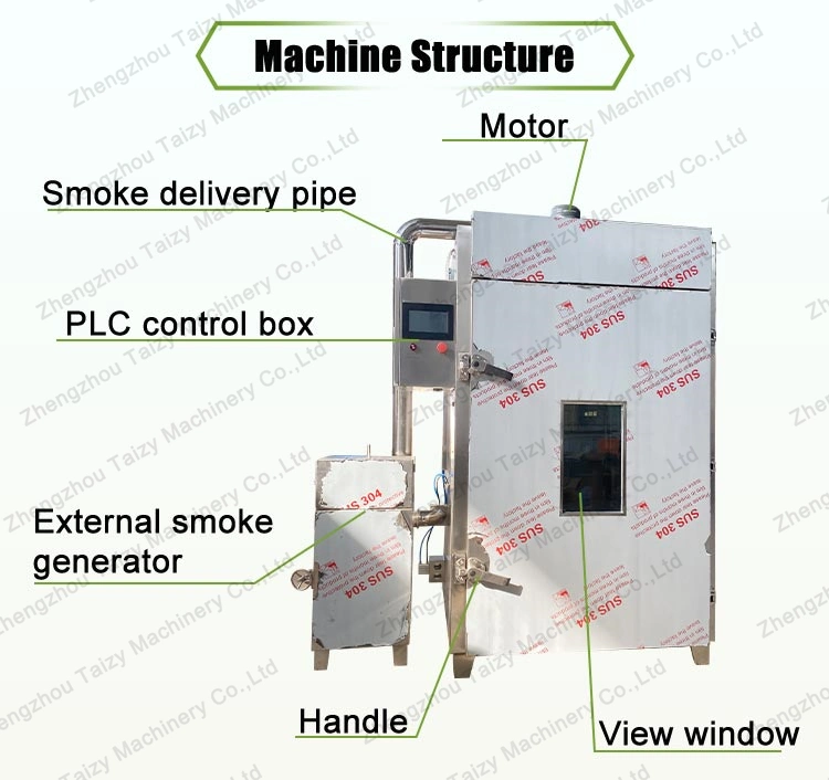 Industrial Fish Sausage Meat Food Commercial Cold Smoke Oven Smokehouse Machine Electric Smoker for Fruit Vegetable